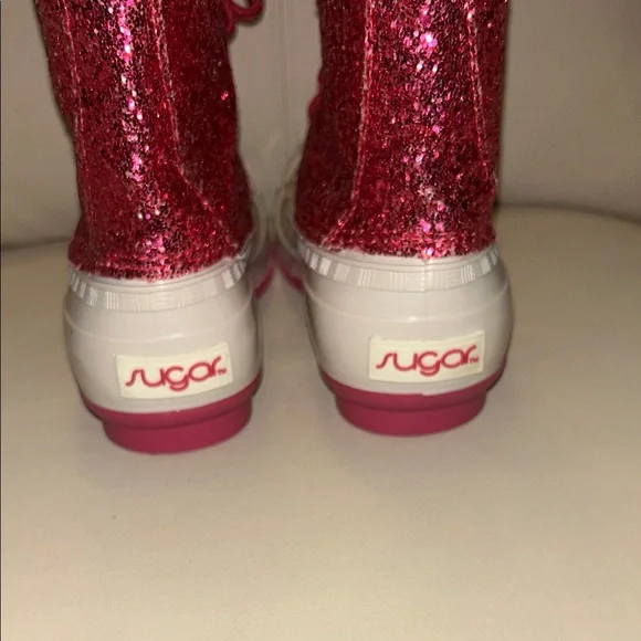 Sugar Pink and White Glitter Boots - Picture 4 of 6